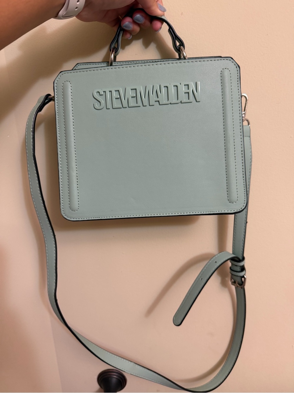 Steve Madden Mint Green Boxy Crossbody Bag